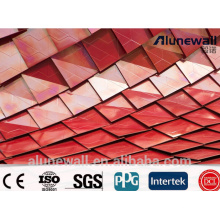 Alunewall Mirror finish B1 class embossing surface fireproof aluminium composite panel FR/B1 acp with max 2 meter width